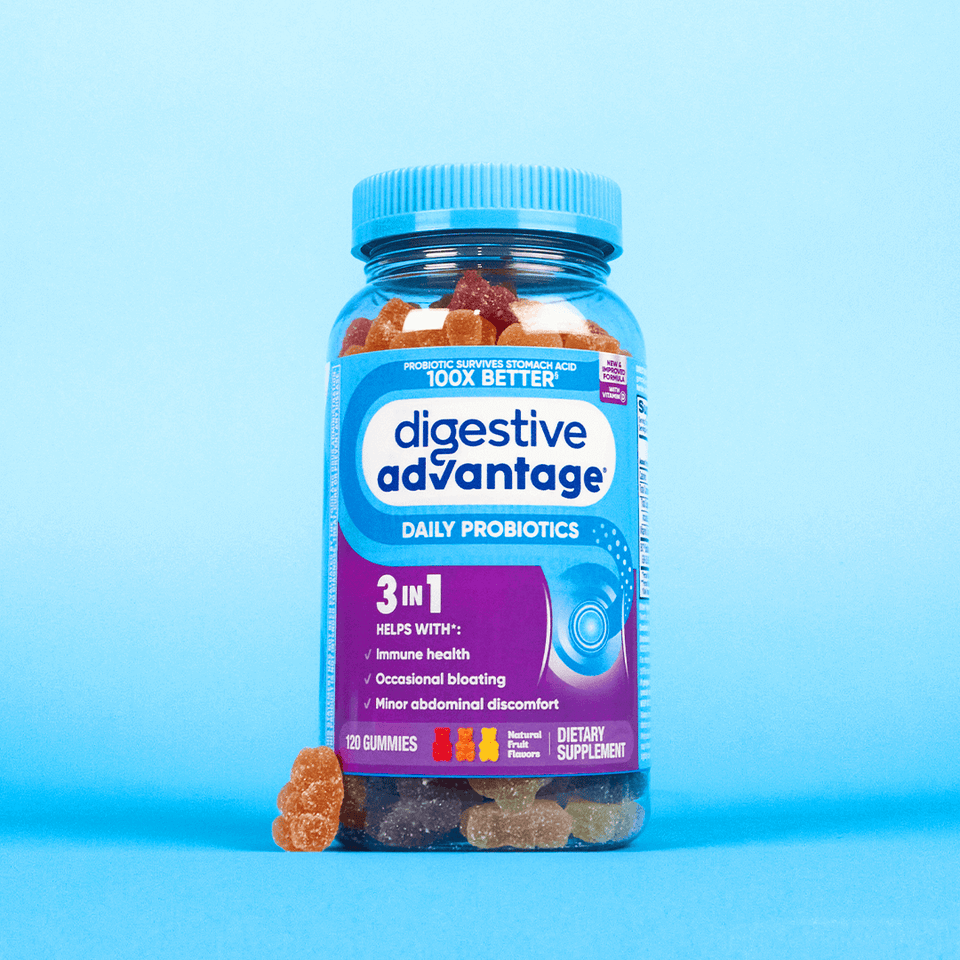 DIGESTIVE ADVANTAGE® Daily Probiotic – Assorted Fruit Blend Gummies