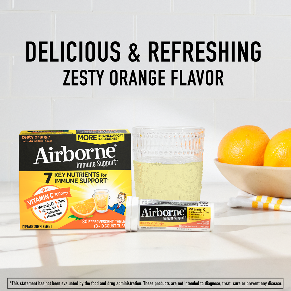Airborne Effervescent Tablets – Zesty Orange