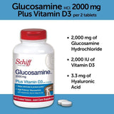 Schiff Glucosamine with Vitamin D3 & Hyaluronic Acid 2000mg